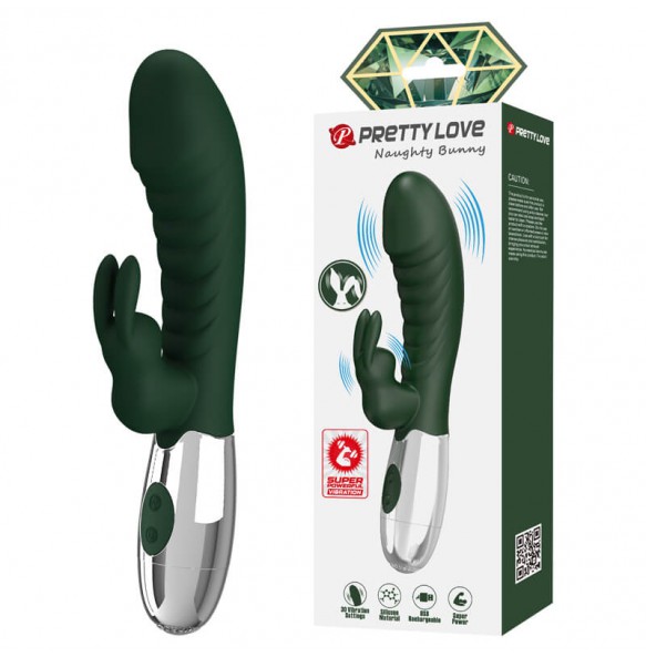 Pretty Love - Naughty Bunny Powerful Vibrating Massager Wand (Chargeable - Black) Pretty Love - Naughty Bunny Powerful Vibrating Massager Wand (Chargeable - Black)